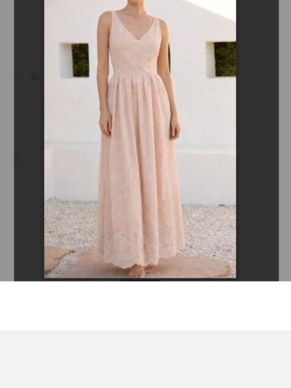 Anthropologie Blush Pink Eyelet Maxi Dress " FIT LIKE A LARGE"